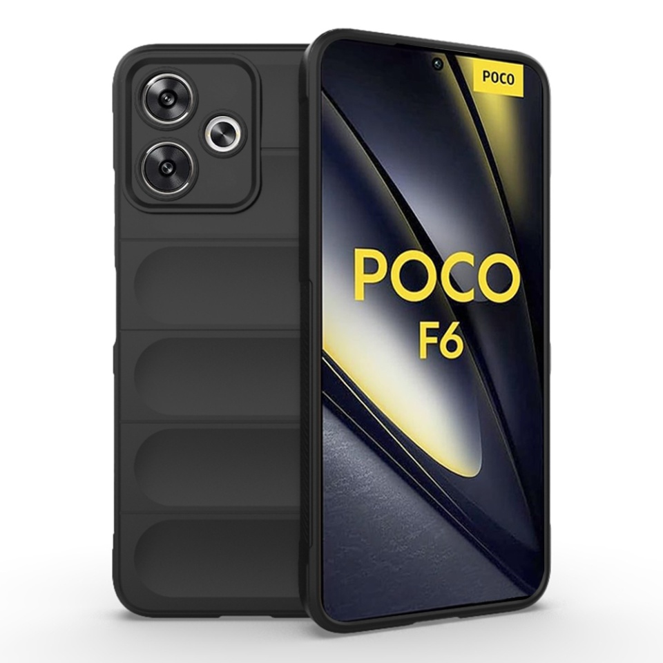 Husa pentru Xiaomi Poco F6 eleganta, din silicon mat, SKDR Vogue - Negru