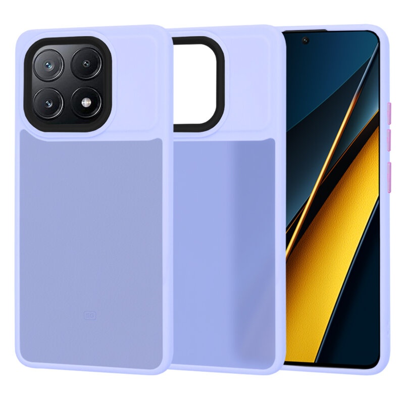 Husa pentru Xiaomi Poco X6 Pro, ce Absoarbe Cele mai Aspre Socuri, Skyddar Frosted - Mov deschis