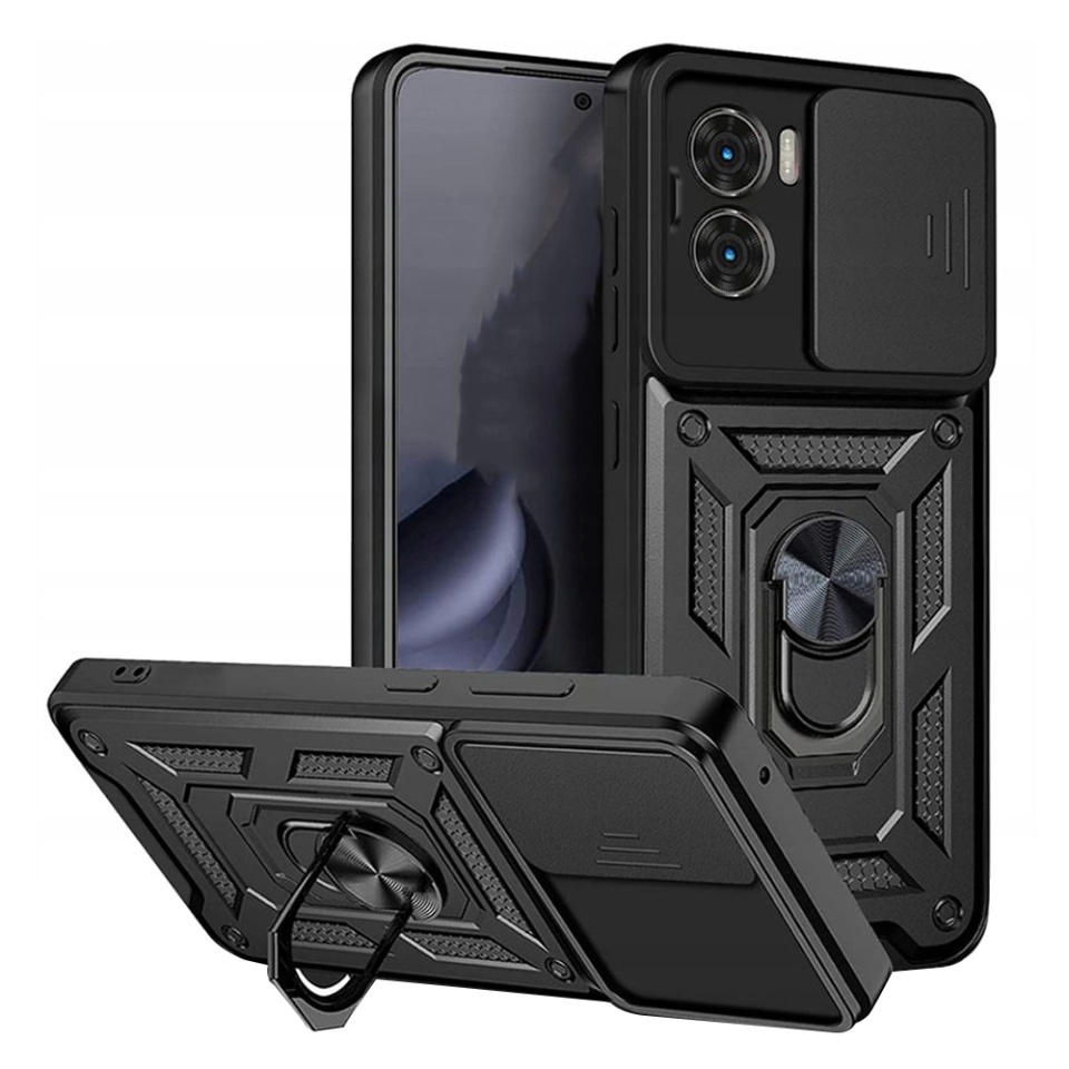 Husa pentru Xiaomi Poco X7 Pro, SKYDDAR INNOVATION, CamShield, Inel magnetic, set cu sticker, Negru