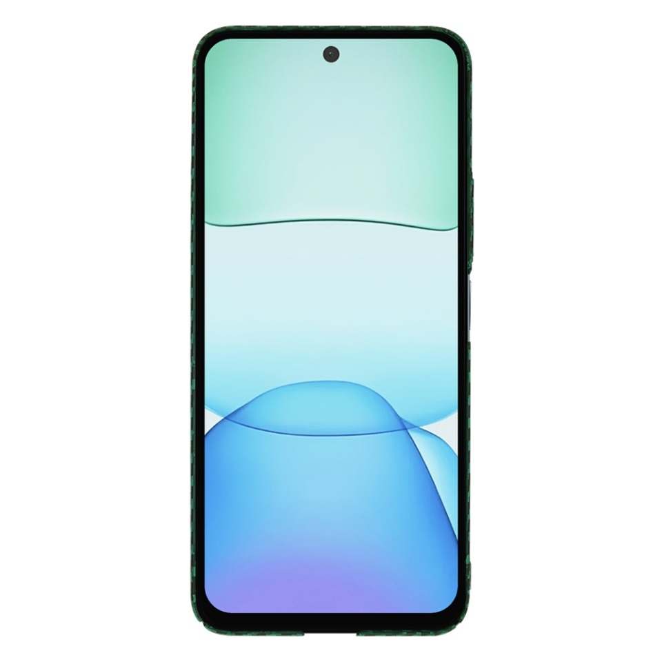 Husa pentru Xiaomi Redmi 13 / Poco M6 4G, SKYDDAR INNOVATION, textura carbon, Carbonite FiberShell, set cu sticker, Verde, - 1 | YEO