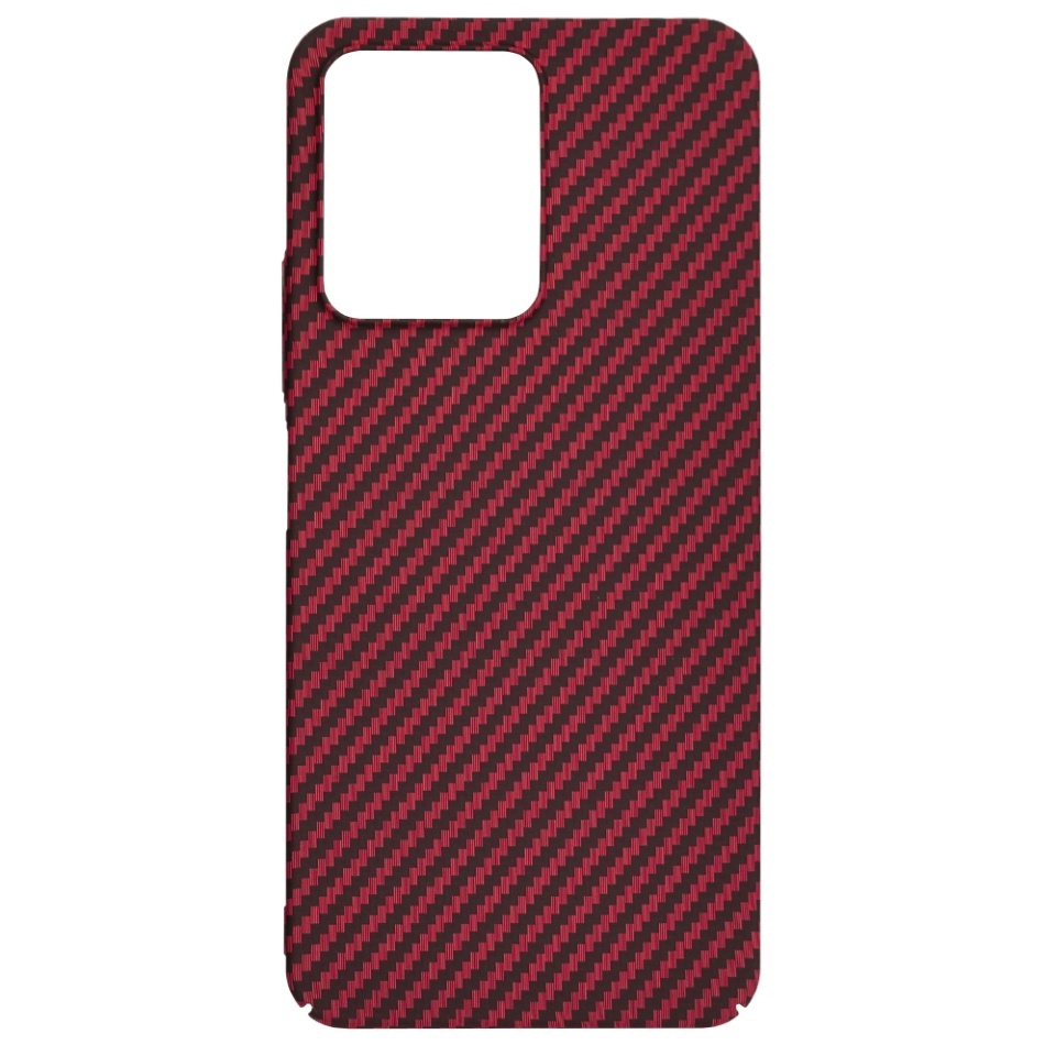 Husa pentru Xiaomi Redmi 13C 4G / Poco C65 / Redmi 13C 5G, SKYDDAR INNOVATION, textura carbon, Carbonite FiberShell, set cu sticker, Rosu, - 3 | YEO