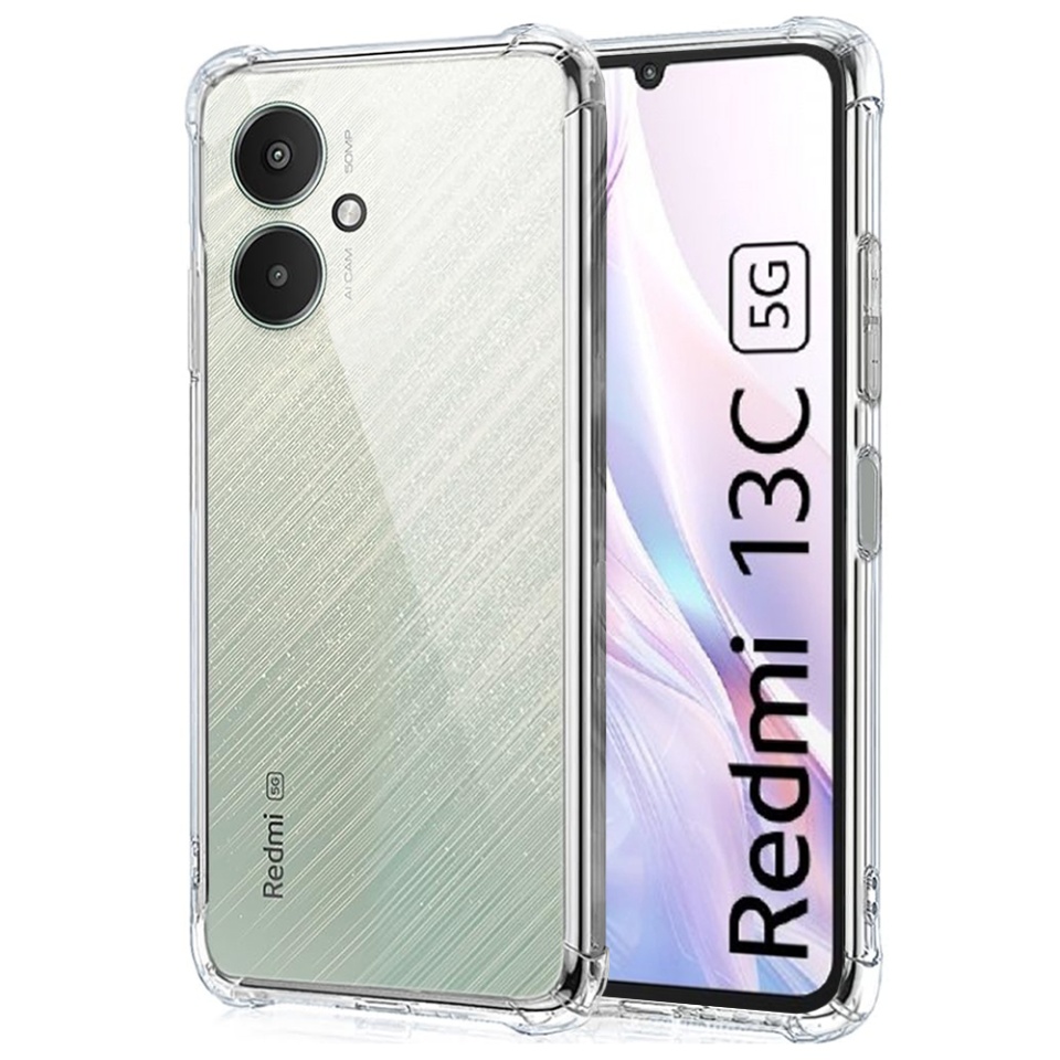 Husa pentru Xiaomi Redmi 13C 5G / Poco M6 , SKYDDAR INNOVATION, Shockproof Clear din Silicon Slim, Transparenta, set cu sticker