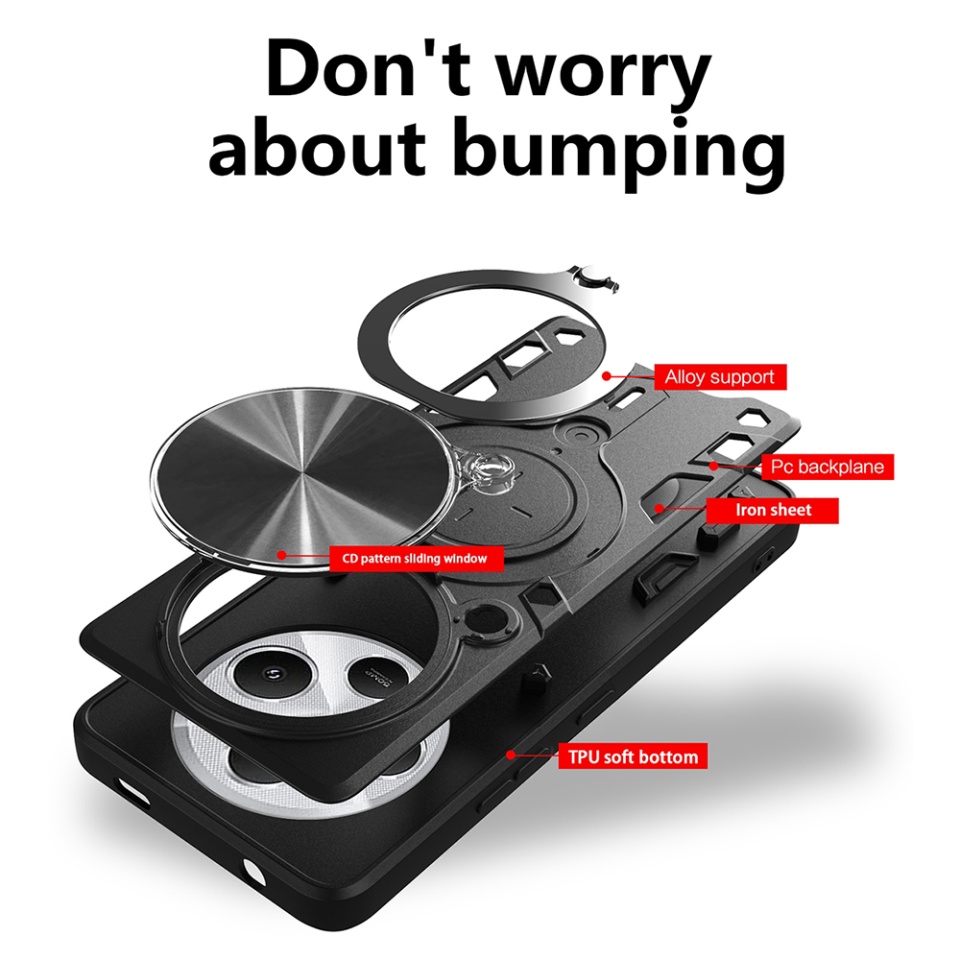 Husa pentru Xiaomi Redmi 14C / Poco C75, SKYDDAR INNOVATION, CamGuard Pro, Inel Magnetic, Protectie Camera, set cu sticker, Negru - 1 | YEO