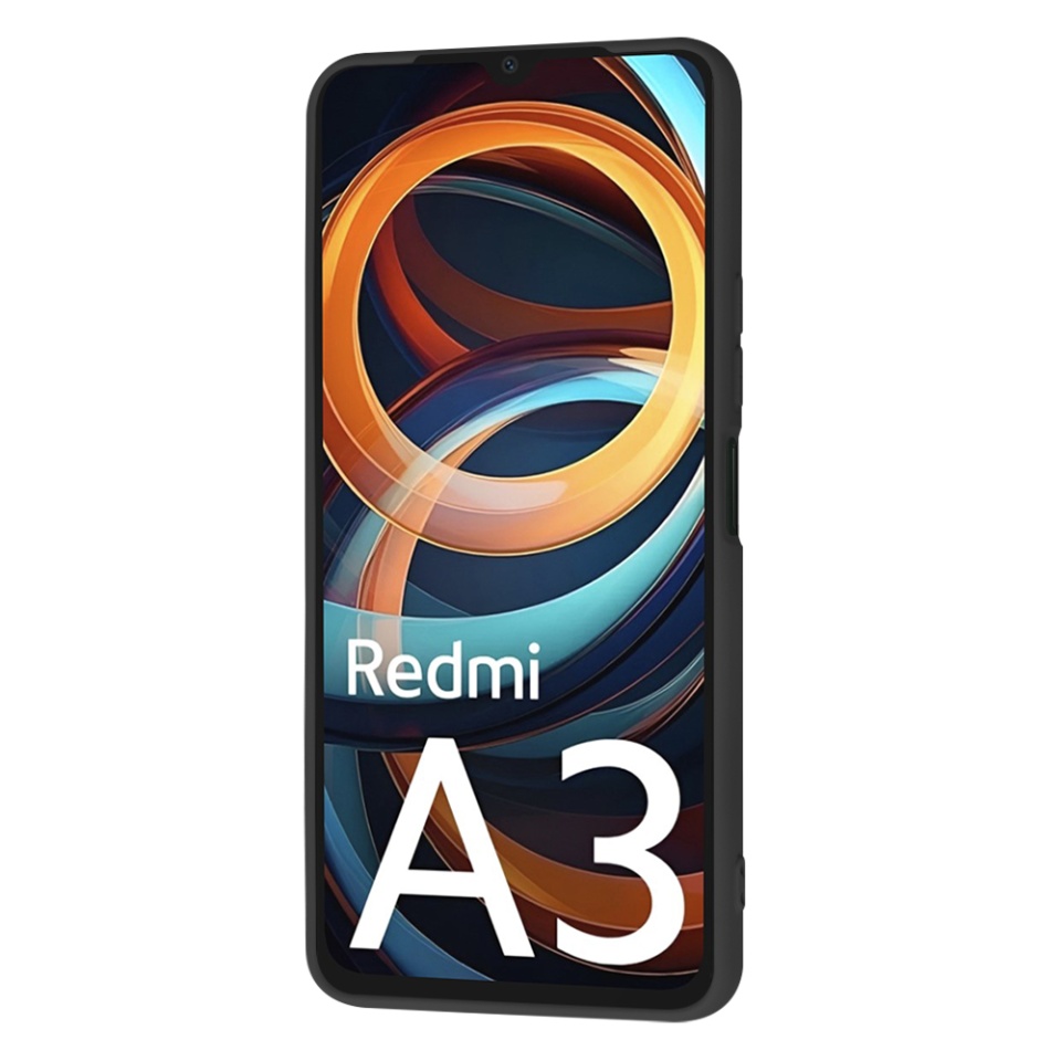 Husa pentru Xiaomi Redmi A3 din Silicon Catifelat, Protectie Premium, Skyddar SoftElegance - Negru - 2 | YEO