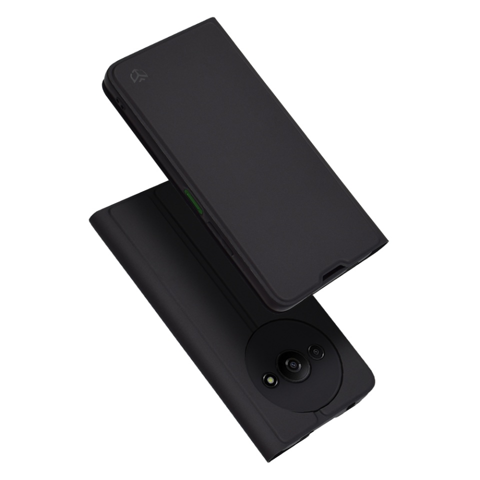 Husa pentru Xiaomi Redmi A3 / Redmi A3x, SKYDDAR INNOVATION, Magskin Book, tip Carte cu Portofel Interior, set cu sticker, Negru