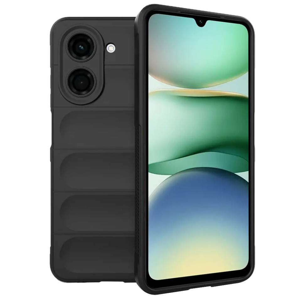 Husa pentru Xiaomi Redmi A5 4G (Regional), SKYDDAR INNOVATION, Magic Shield, din Silicon Mat, set cu sticker, Negru