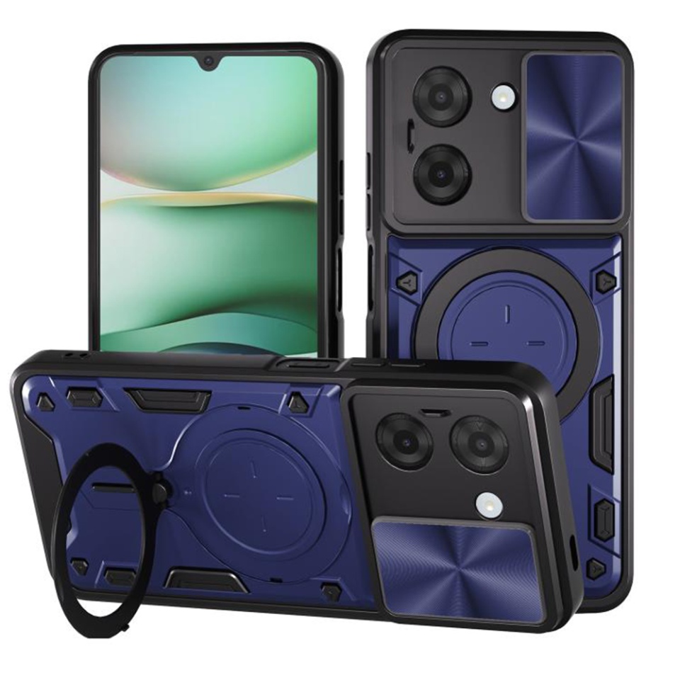 Husa pentru Xiaomi Redmi A5 4G (Standard), SKYDDAR INNOVATION, CamGuard Pro, Inel Magnetic, Protectie Camera, set cu sticker, Albastru