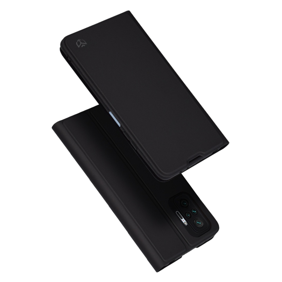 Husa pentru Xiaomi Redmi Note 10 Pro / Redmi Note 10 Pro Max, SKYDDAR INNOVATION, Magskin Book, tip Carte cu Portofel Interior, set cu sticker, Negru