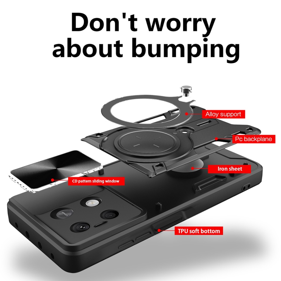 Husa pentru Xiaomi Redmi Note 13 4G, SKYDDAR INNOVATION, CamGuard Pro, Inel Magnetic, Protectie Camera, set cu sticker, Roz auriu - 1 | YEO