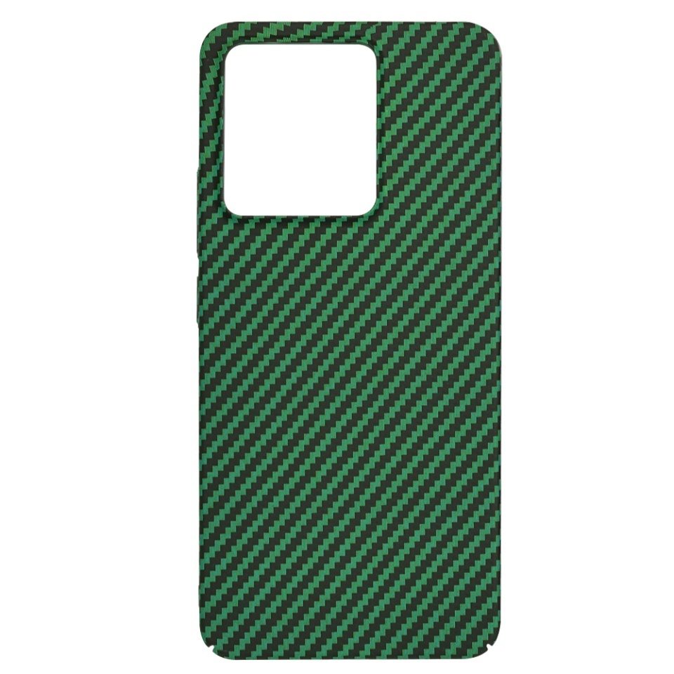 Husa pentru Xiaomi Redmi Note 13 4G, SKYDDAR INNOVATION, textura carbon, Carbonite FiberShell, set cu sticker, Verde, - 3 | YEO