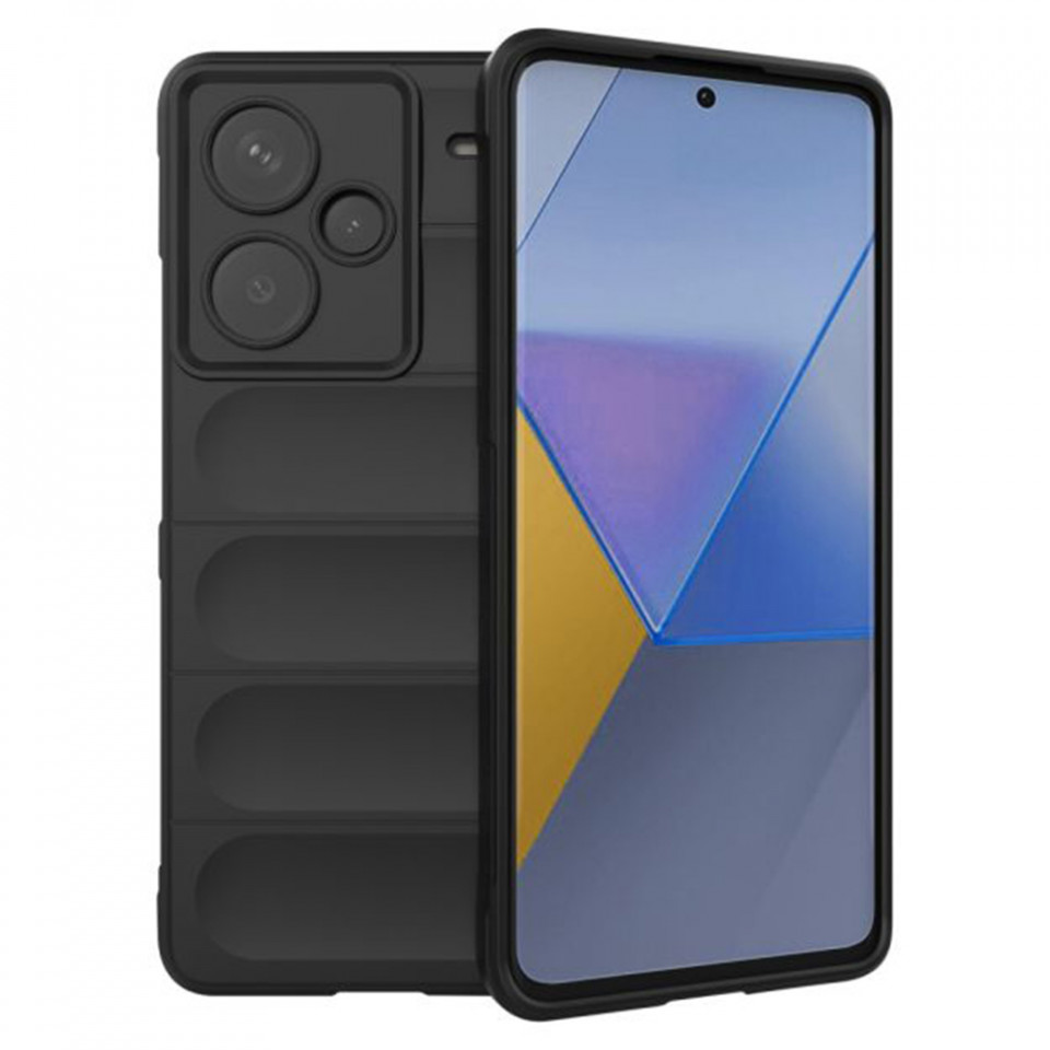 Husa pentru Xiaomi Redmi Note 13 Pro+ 5G eleganta, din silicon mat, SKDR Vogue - Negru