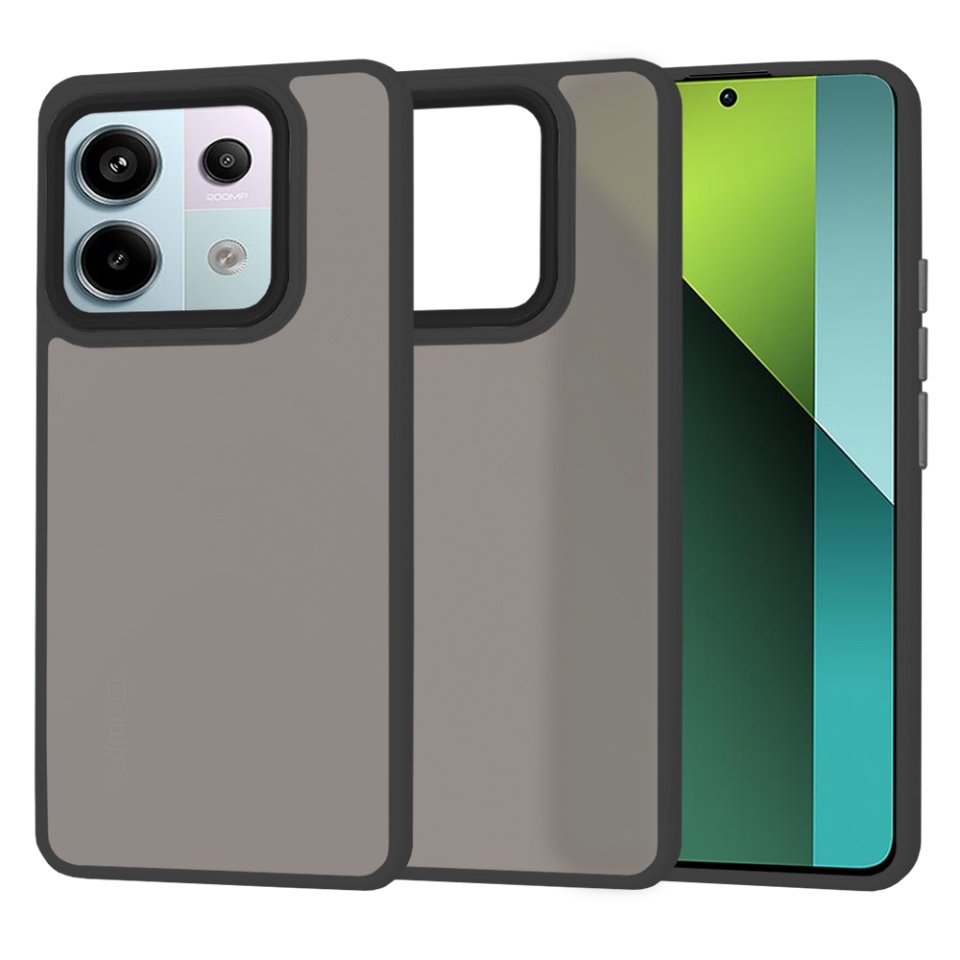 Husa pentru Xiaomi Redmi Note 13 Pro 5G / Poco X6, ce Absoarbe Cele mai Aspre Socuri, Skyddar Frosted - Negru