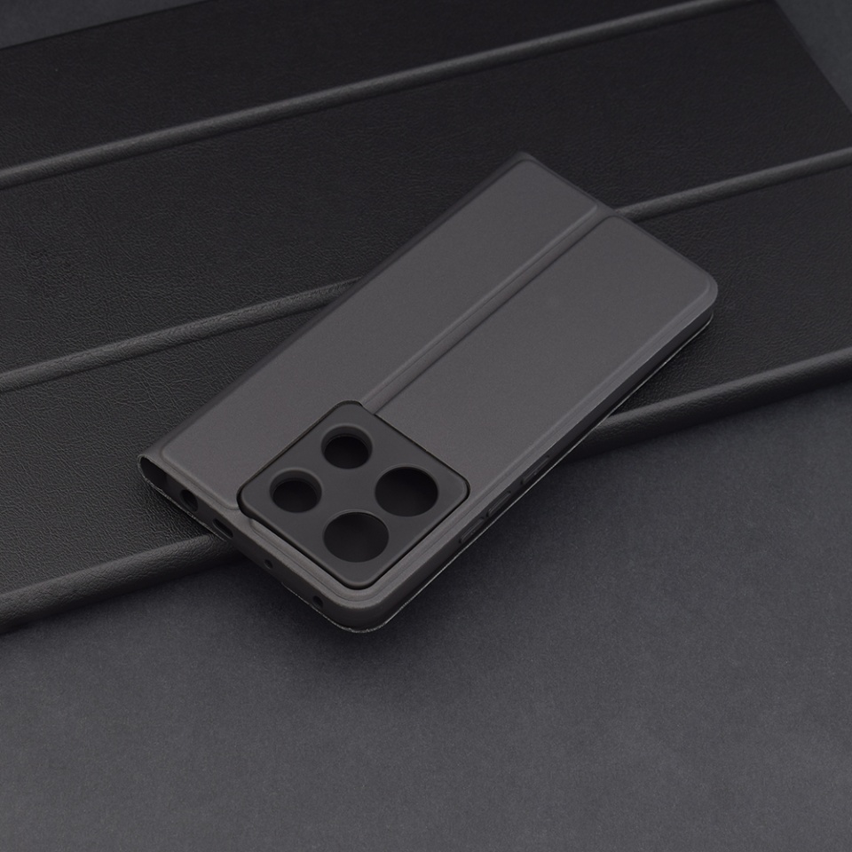 Husa pentru Xiaomi Redmi Note 13 Pro 5G / Poco X6, SKYDDAR INNOVATION, Magskin Book, tip Carte cu Portofel Interior, set cu sticker, Negru - 1 | YEO