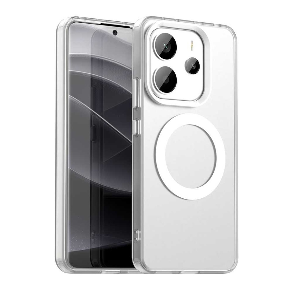 Husa pentru Xiaomi Redmi Note 14 4G (Regional), SKYDDAR INOVATION, CandyCase, Magsafe, set cu sticker, Alb