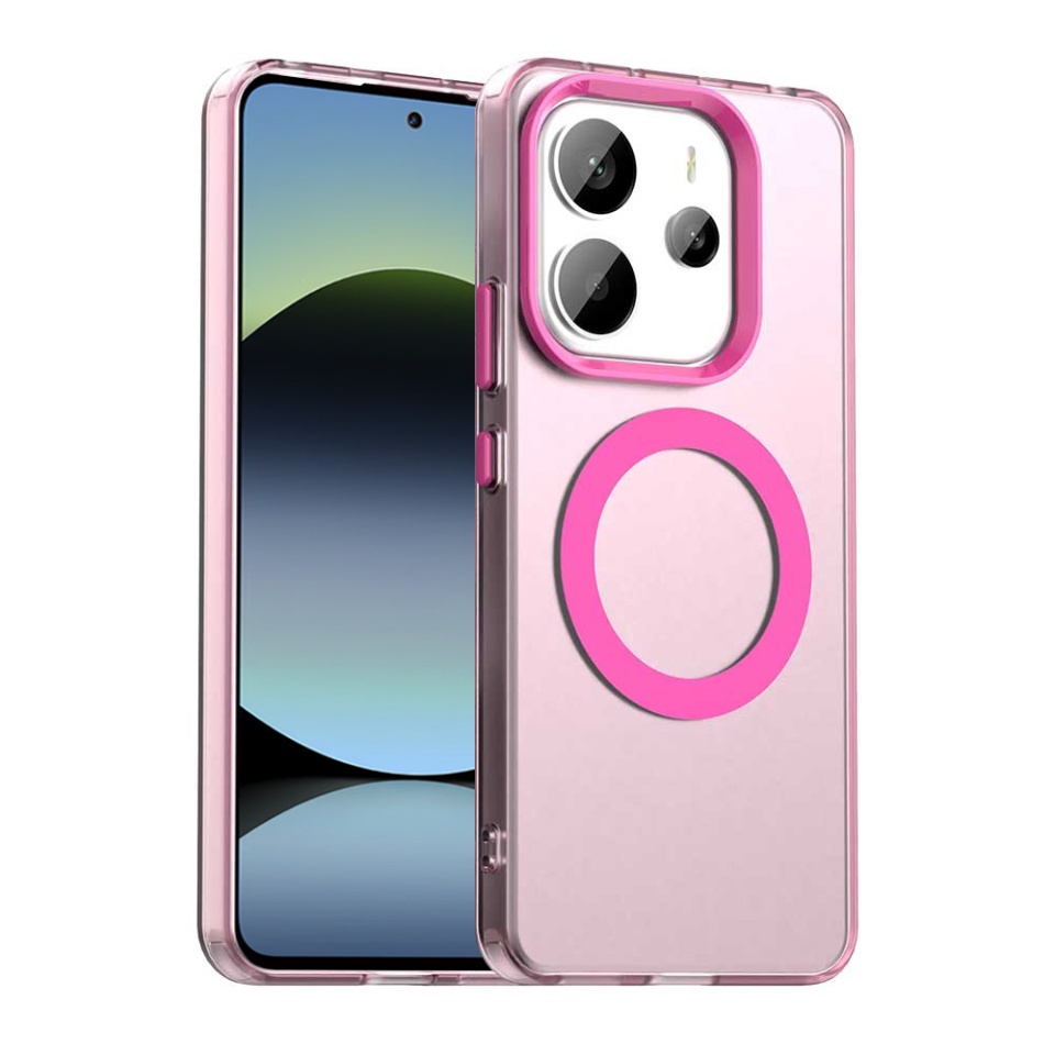 Husa pentru Xiaomi Redmi Note 14 5G, SKYDDAR INOVATION, CandyCase, Magsafe, set cu sticker, Roz