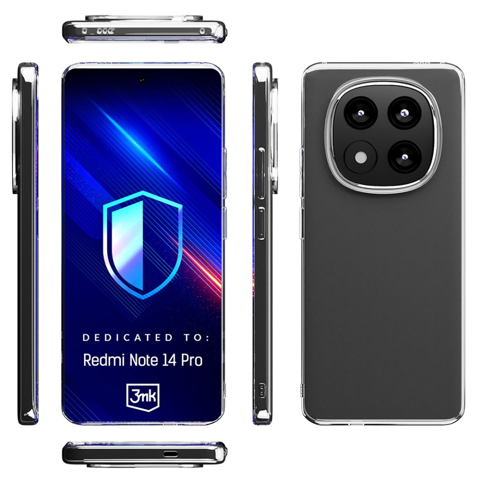 Husa pentru Xiaomi Redmi Note 14 Pro 5G / Poco X7, din silicon, 3mk Clear Case, Transparent - 2 | YEO