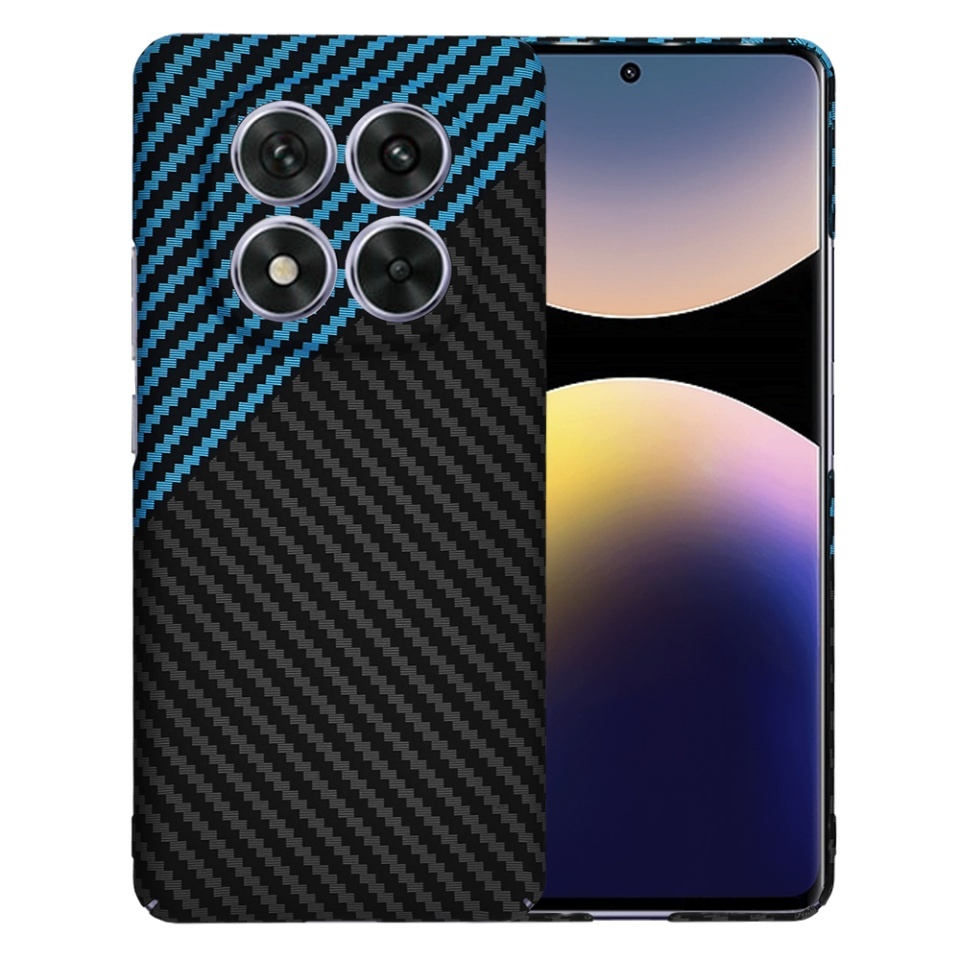 Husa pentru Xiaomi Redmi Note 14 Pro 5G / Poco X7, SKYDDAR INNOVATION, textura carbon, Carbonite FiberShell, set cu sticker, Bleu,