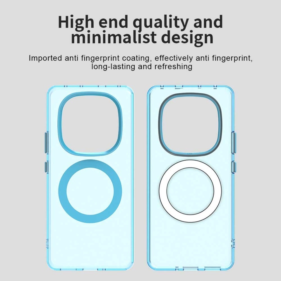 Husa pentru Xiaomi Redmi Note 14 Pro 5G / Poco X7, SKYDDAR INOVATION, CandyCase, Magsafe, set cu sticker, Albastru - 2 | YEO