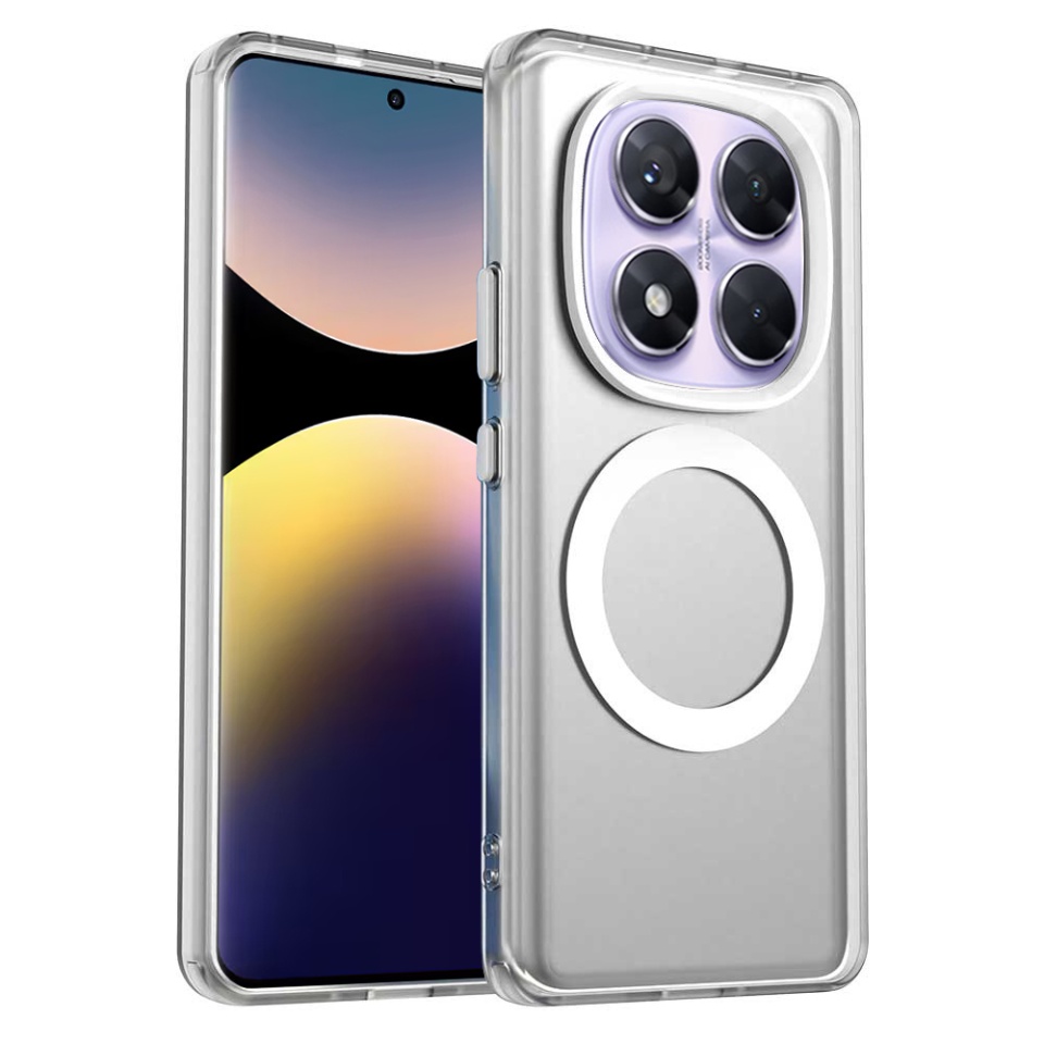 Husa pentru Xiaomi Redmi Note 14 Pro 5G / Poco X7, SKYDDAR INOVATION, CandyCase, Magsafe, set cu sticker, Alb