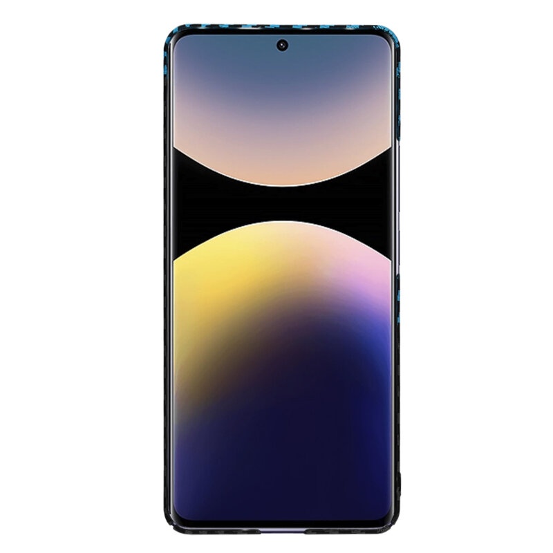 Husa pentru Xiaomi Redmi Note 14 Pro+ 5G, SKYDDAR INNOVATION, Carbonite FiberShell, Bleu, set cu sticker - 1 | YEO