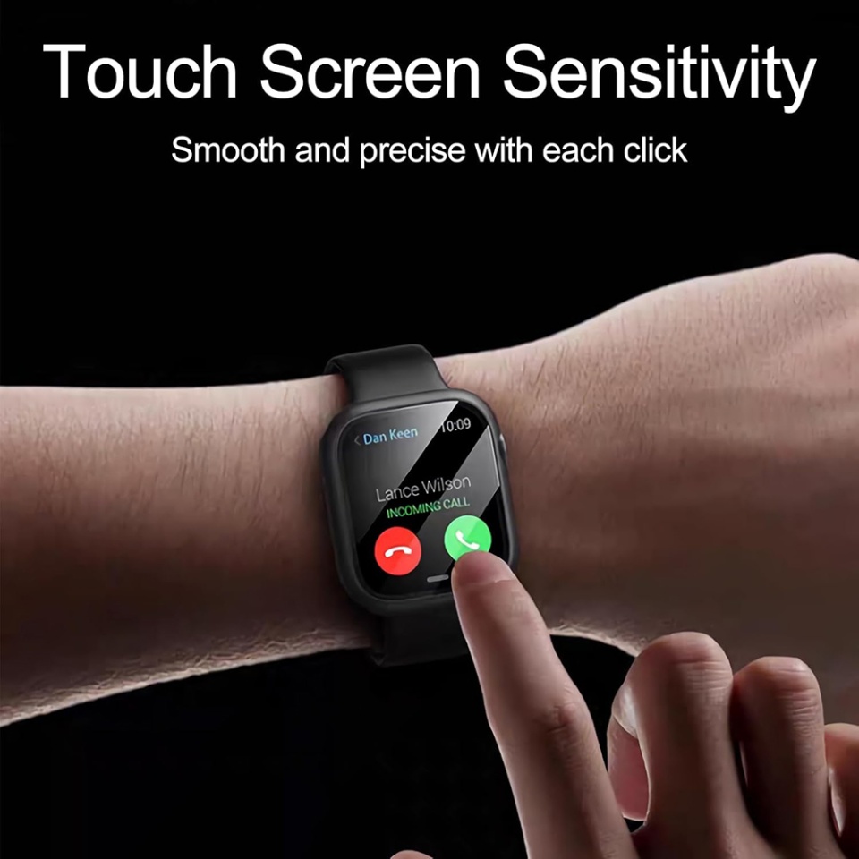 Husa Protectie 360°, Ultra-Subtire, Anti-Soc pentru Apple Watch 1 / 2 / 3 (42mm), Anti-Soc Full Screen - Negru - 3 | YEO