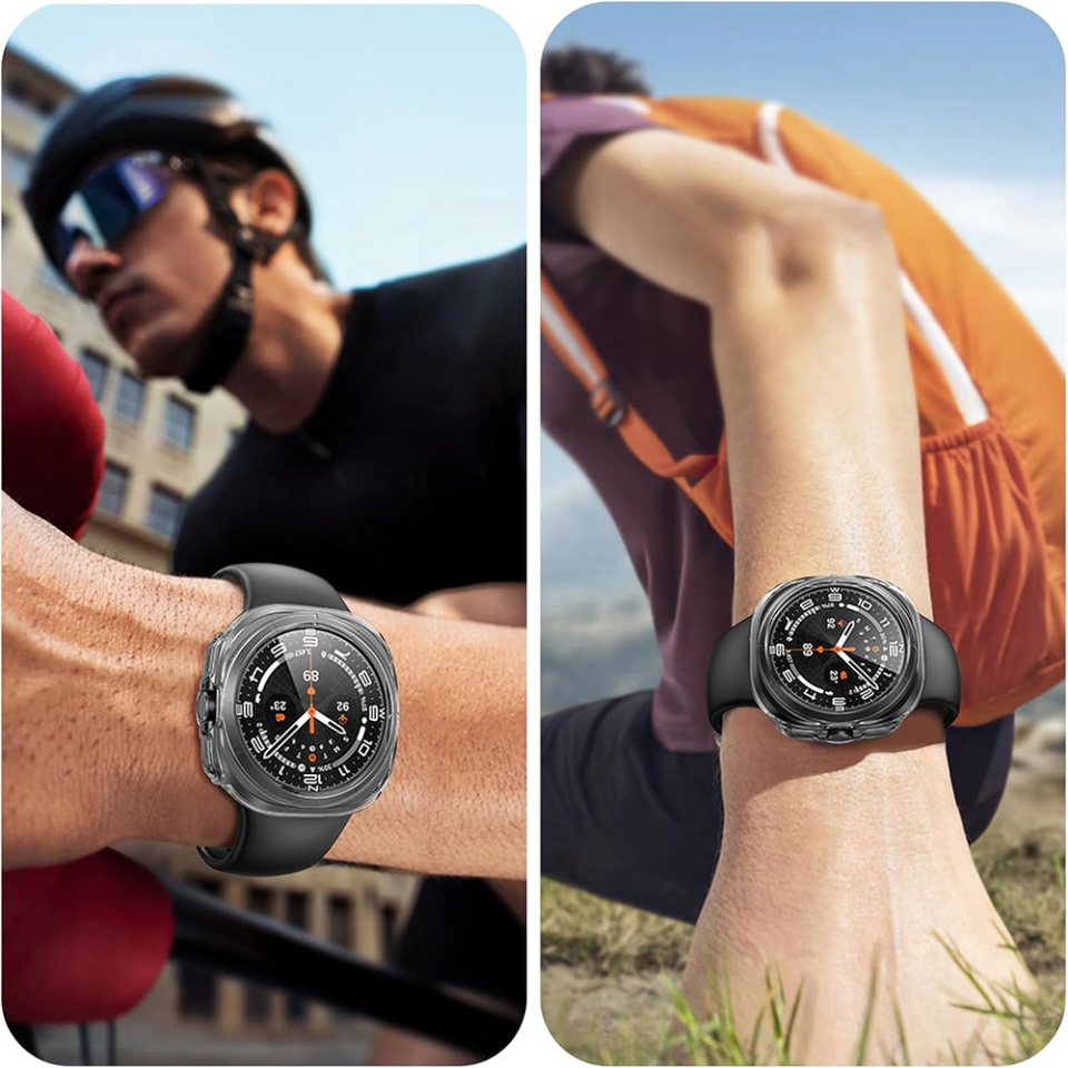 Husa Protectie 360°, Ultra-Subtire, Anti-Soc pentru Samsung Galaxy Watch Ultra (47mm), Anti-Soc Full Screen - Transparenta - 3 | YEO