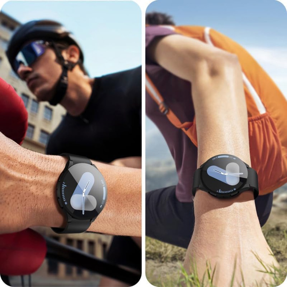 Husa Protectie 360°, Ultra-Subtire, Anti-Soc pentru Samsung Galaxy Watch7 (40mm), Anti-Soc Full Screen - Negru - 3 | YEO