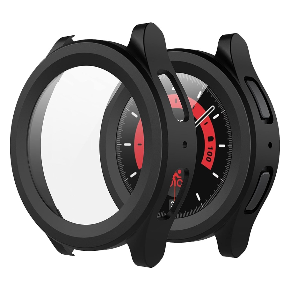 Husa Protectie 360°, Ultra-Subtire, Anti-Soc pentru Samsung Galaxy Watch5 Pro, Anti-Soc Full Screen - Negru