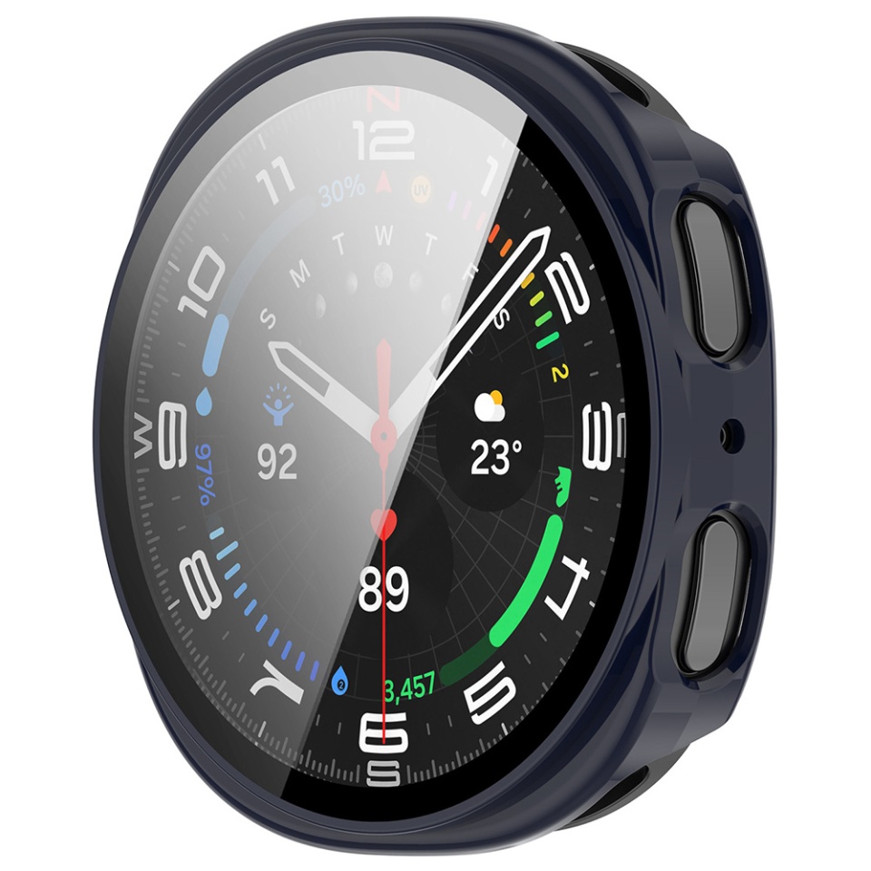 Husa protectie Smartwatch Samsung Galaxy Watch8 44mm, SKYDDAR INNOVATION, Defense360 Pro + Screen Protector, AntiSoc, set cu sticker, Bleumarin - 1 | YEO