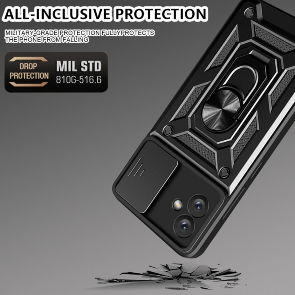 Husa Samsung Galaxy A05 cu inel magnetic, Techsuit CamShield - Negru - 2 | YEO