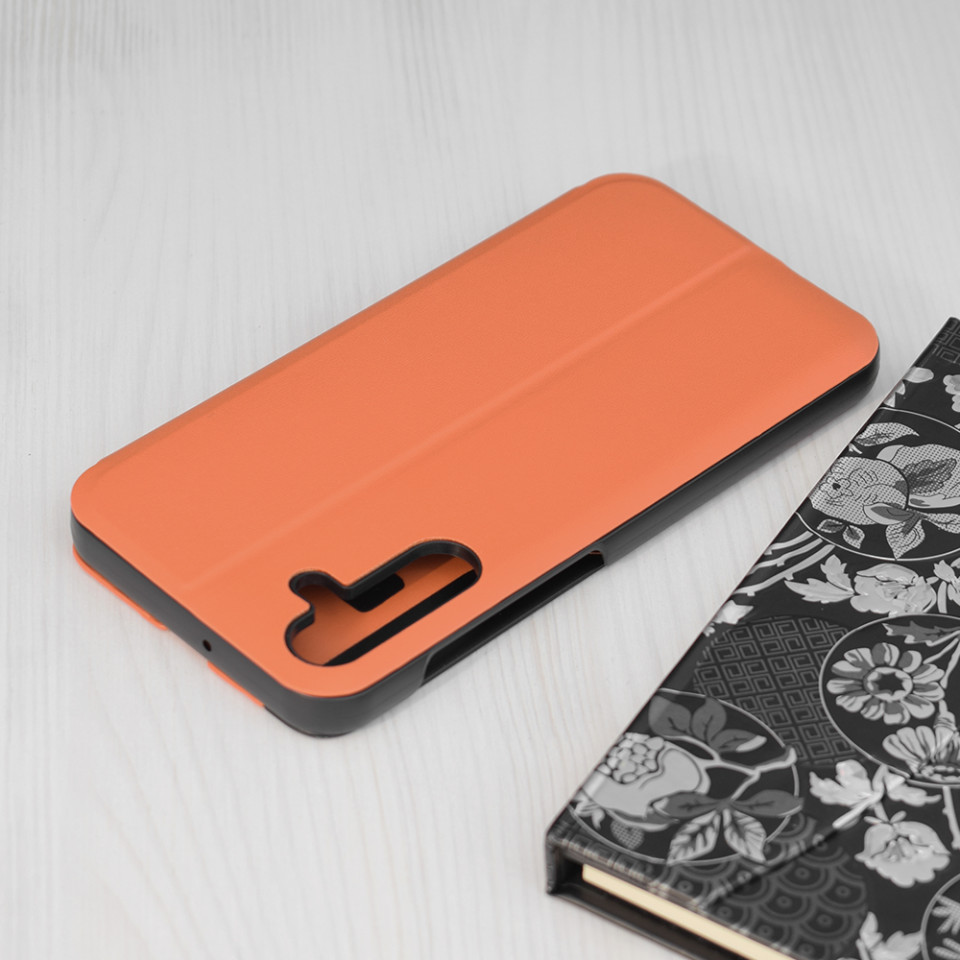 Husa Samsung Galaxy A15 5G tip carte, Skyddar Eco View Leather - Portocaliu - 1 | YEO