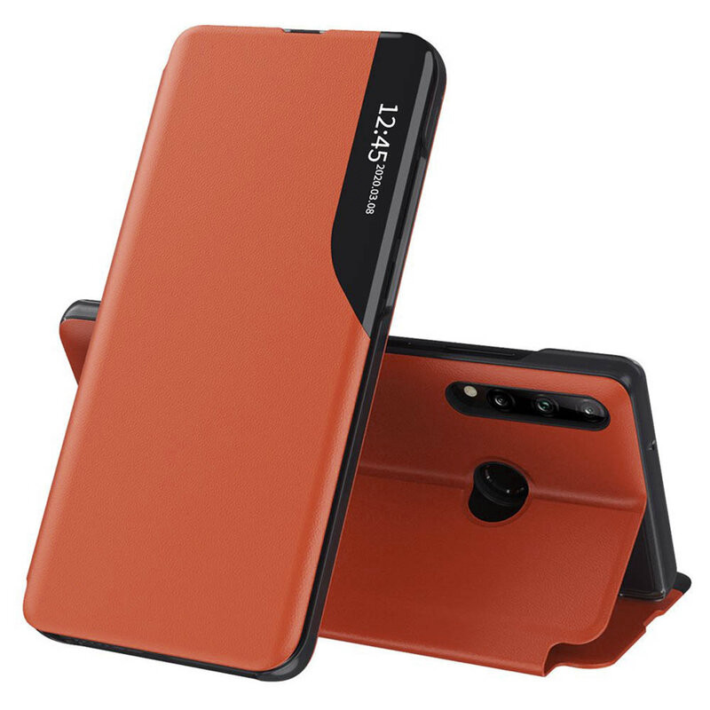 Husa Samsung Galaxy A20s tip carte, Techsuit eFold - Portocaliu
