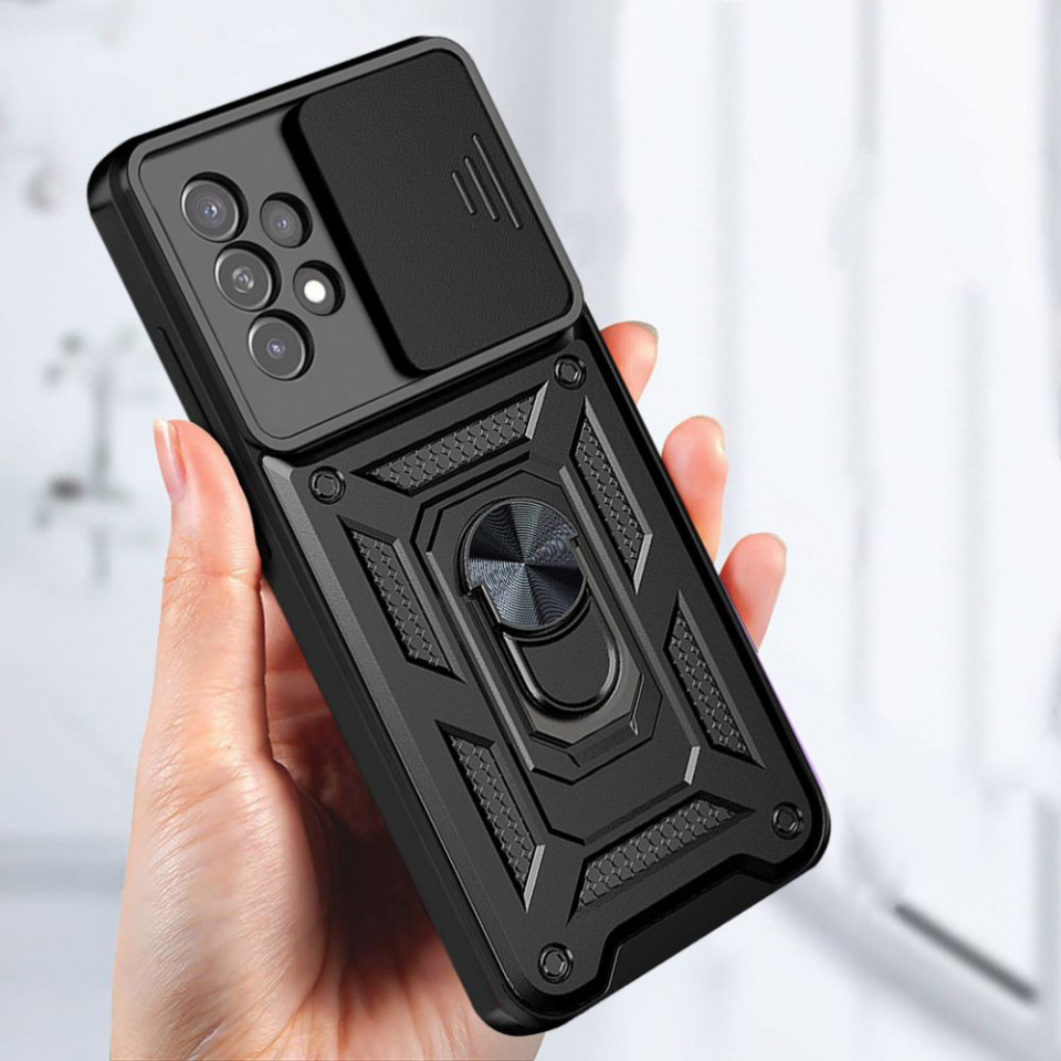 Husa Samsung Galaxy A52 5G / Galaxy A52 4G / Galaxy A52s 5G cu inel magnetic si protectie camera Skyddar CamShield - Mint - 3 | YEO