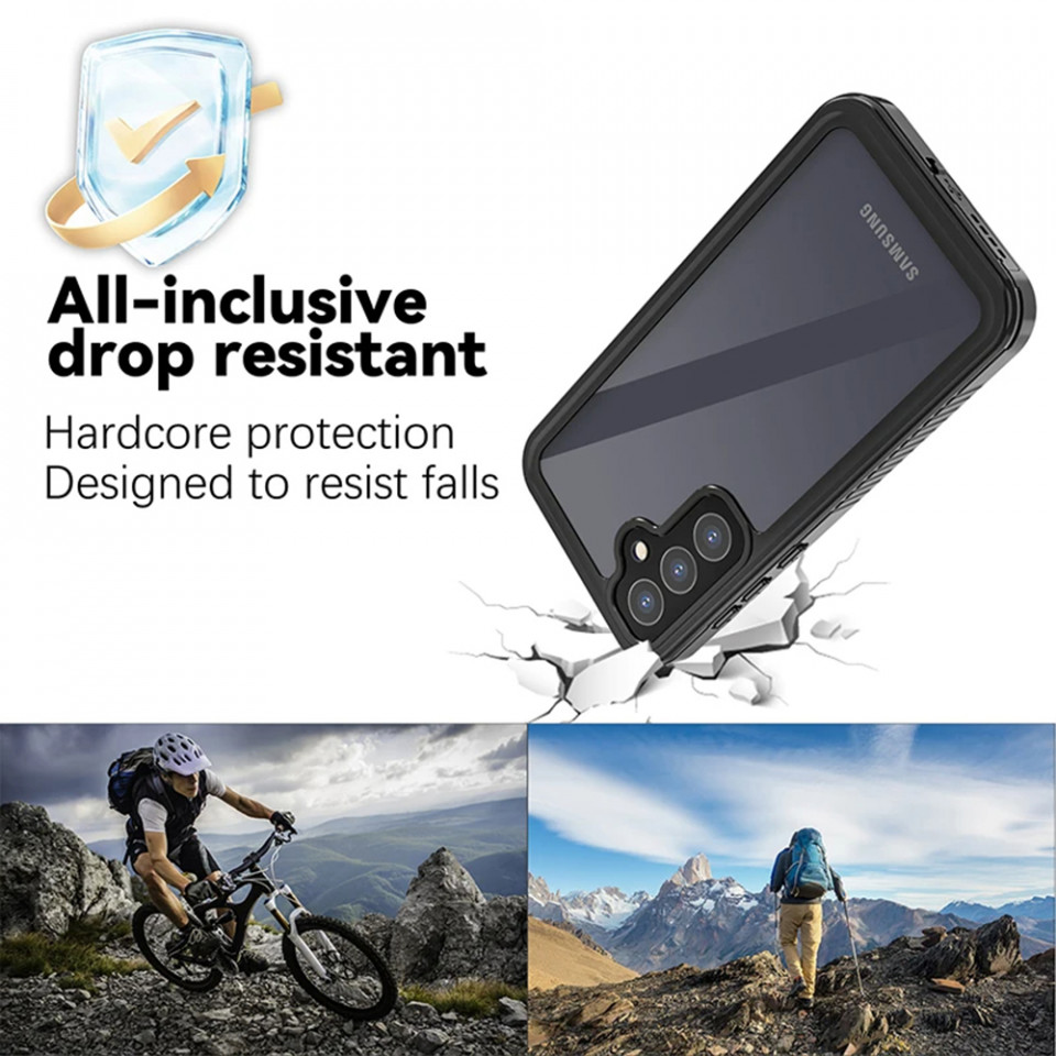Husa Samsung Galaxy A55 5G rezistenta la apa, Waterproof IP68, ShellBox - Negru - 3 | YEO