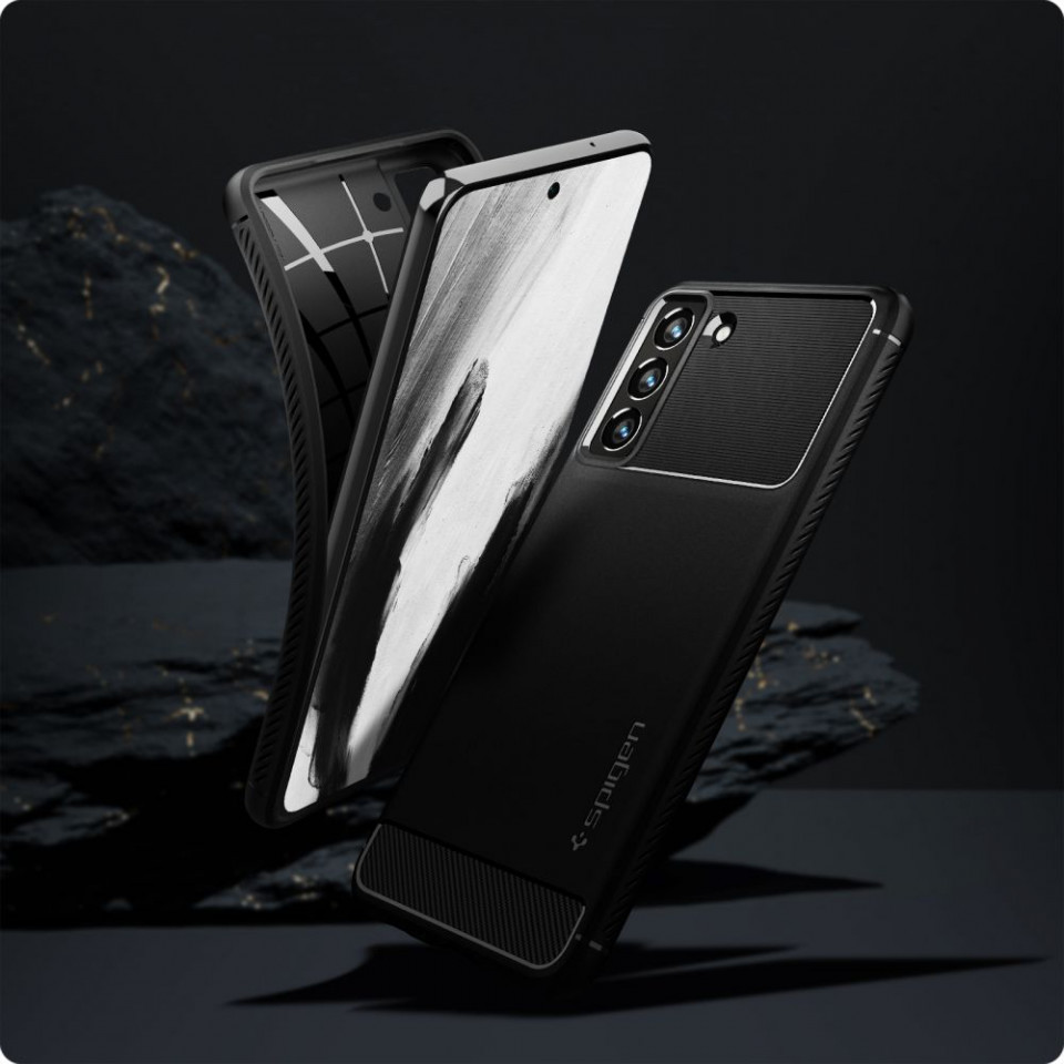 Husa Samsung Galaxy S21 FE, Rugged Armor Spigen - Negru - 3 | YEO