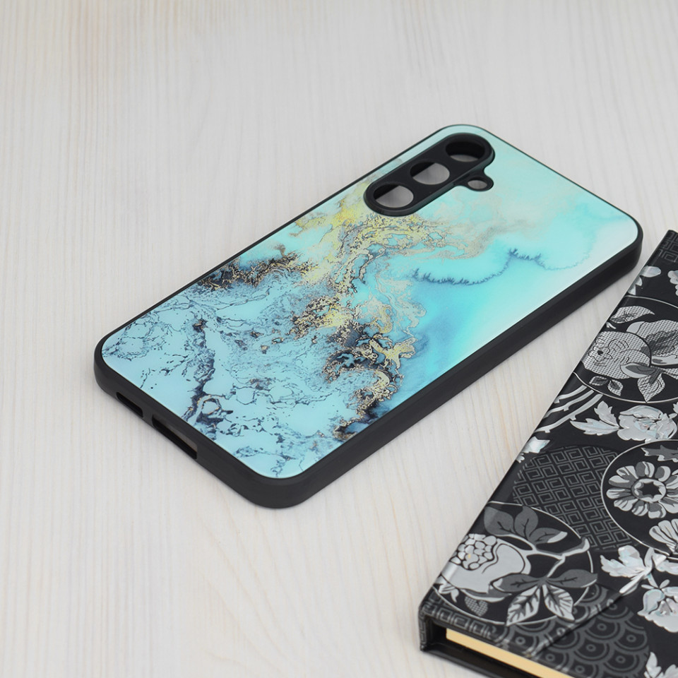 Husa Samsung Galaxy S23 FE cu sticla securizata, Techsuit Glaze - Blue Ocean - 2 | YEO