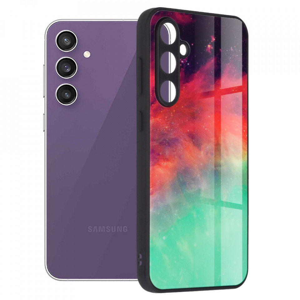 Husa Samsung Galaxy S23 FE cu sticla securizata, Techsuit Glaze - Fiery Ocean