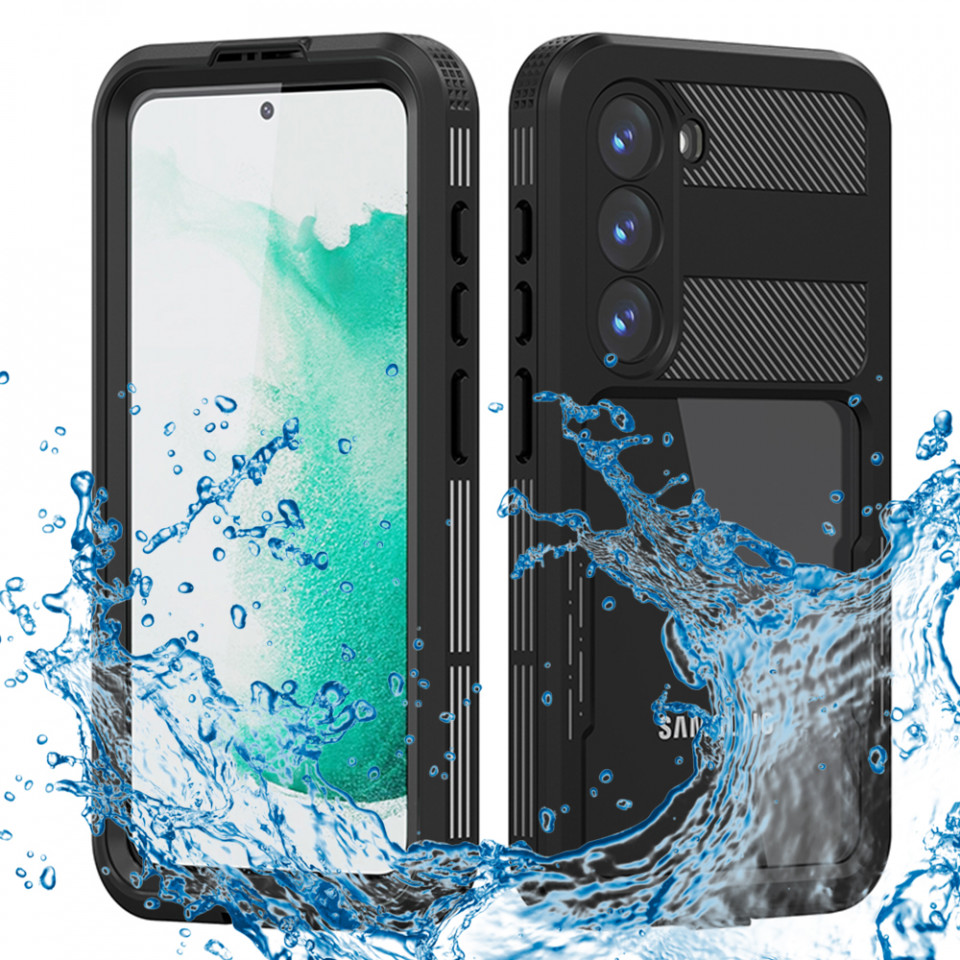 Husa Samsung Galaxy S23 rezistenta la apa, Waterproof IP68, ShellBox - Negru