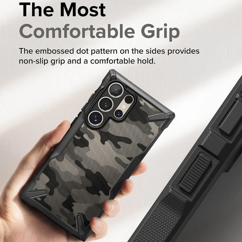 Husa Samsung Galaxy S24 Ultra, Ringke Fusion X Design - Camo black - 3 | YEO