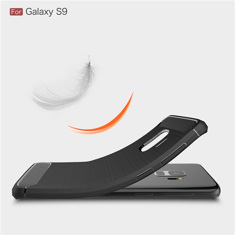 Husa Samsung Galaxy S9 din silicon, Slim, cu textura Fibra Carbon - Negru - 1 | YEO