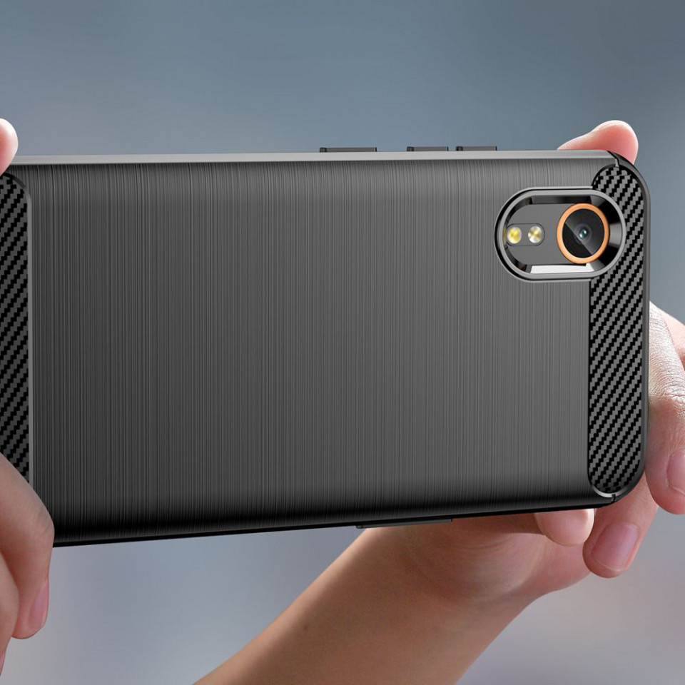 Husa Samsung Galaxy Xcover7 din silicon, Slim, cu textură Fibra Carbon - Negru - 2 | YEO