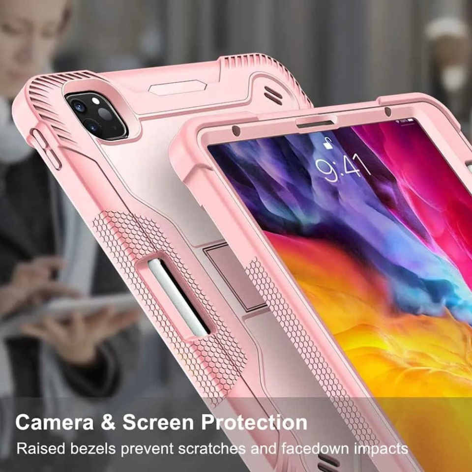 Husa tableta iPad Air 4 (2020)/Air 5 (2022)/iPad Pro 11 (2018/2020/2021/2022), Ideala pentru Utilizare Zilnica, Antisoc si Anti-zgarieturi, SKDR TabArmor - Negru - 1 | YEO