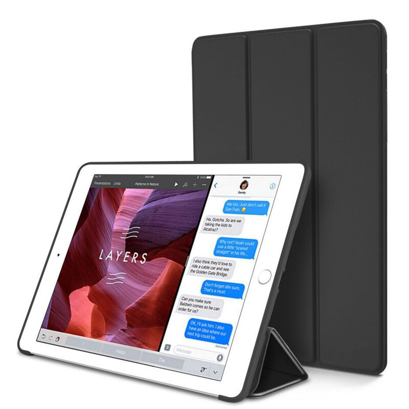 Husa tableta pentru Apple iPad 10.2 (2021/2020/2019) cu suport Multi-Unghi și functie Sleep/Wake , SKYDDAR FoldVision - Negru