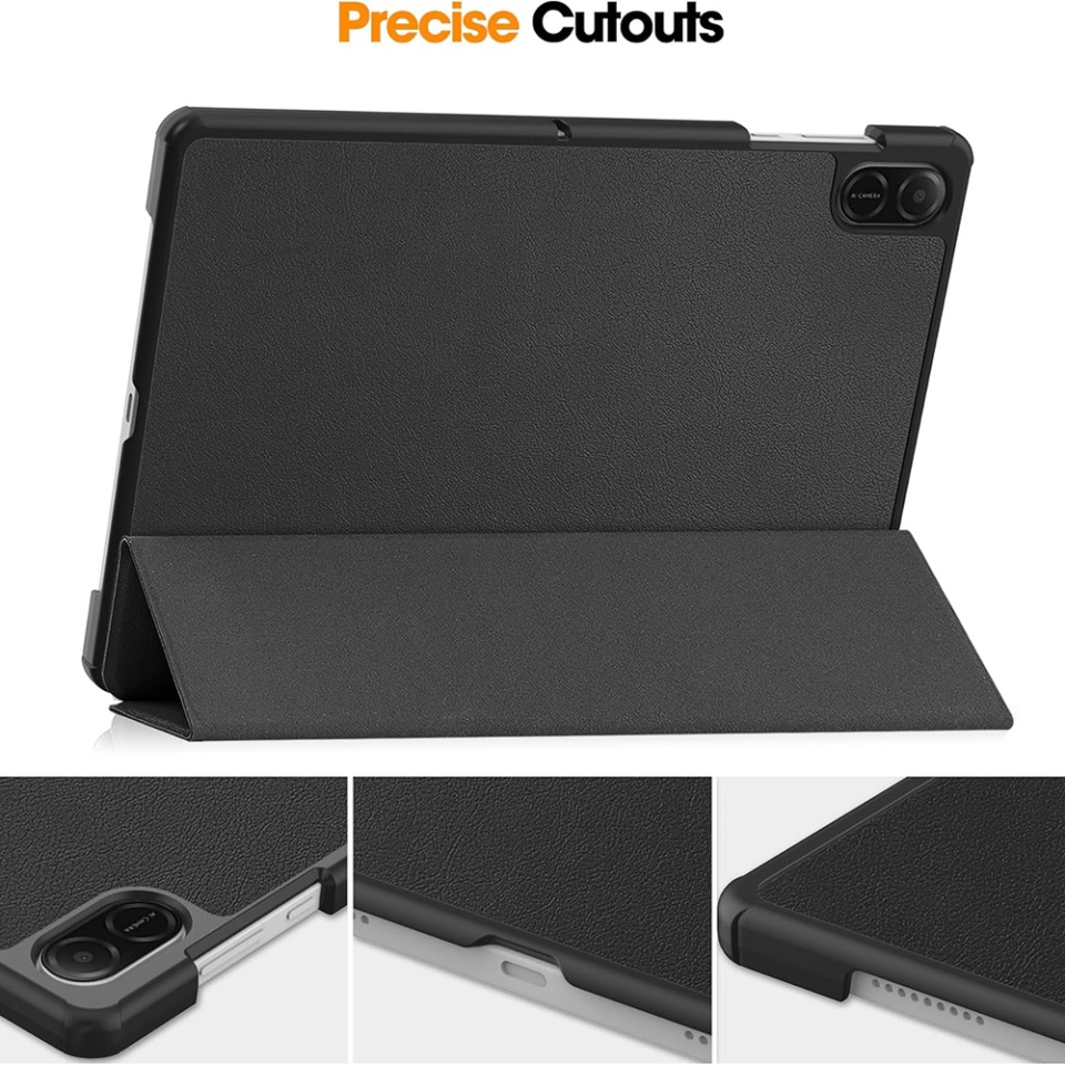 Husa tableta pentru Honor Pad X8a, SKYDDAR INNOVATION, cu suport Multi-Unghi si functie Sleep/Wake, FoldPro, Negru, set cu sticker - 2 | YEO