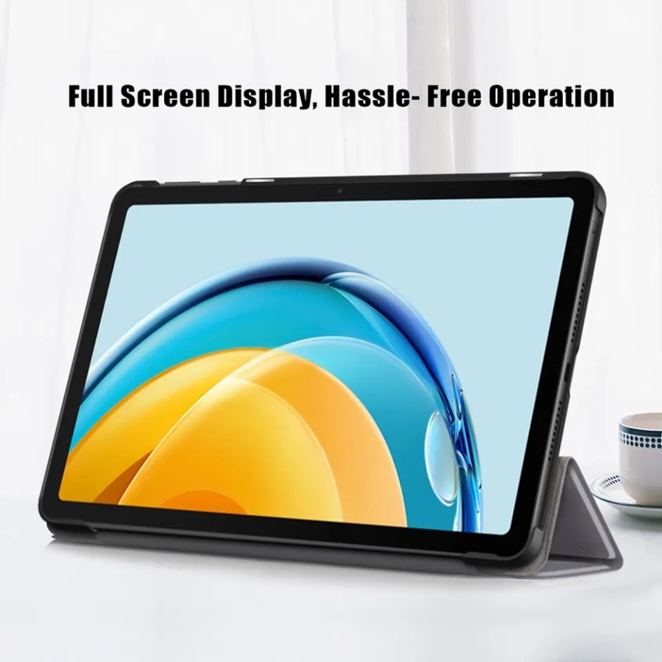 Husa tableta pentru Huawei MatePad SE 10.4, SKYDDAR INNOVATION, cu suport Multi-Unghi si functie Sleep/Wake, FoldPro, Albastru, set cu sticker - 3 | YEO