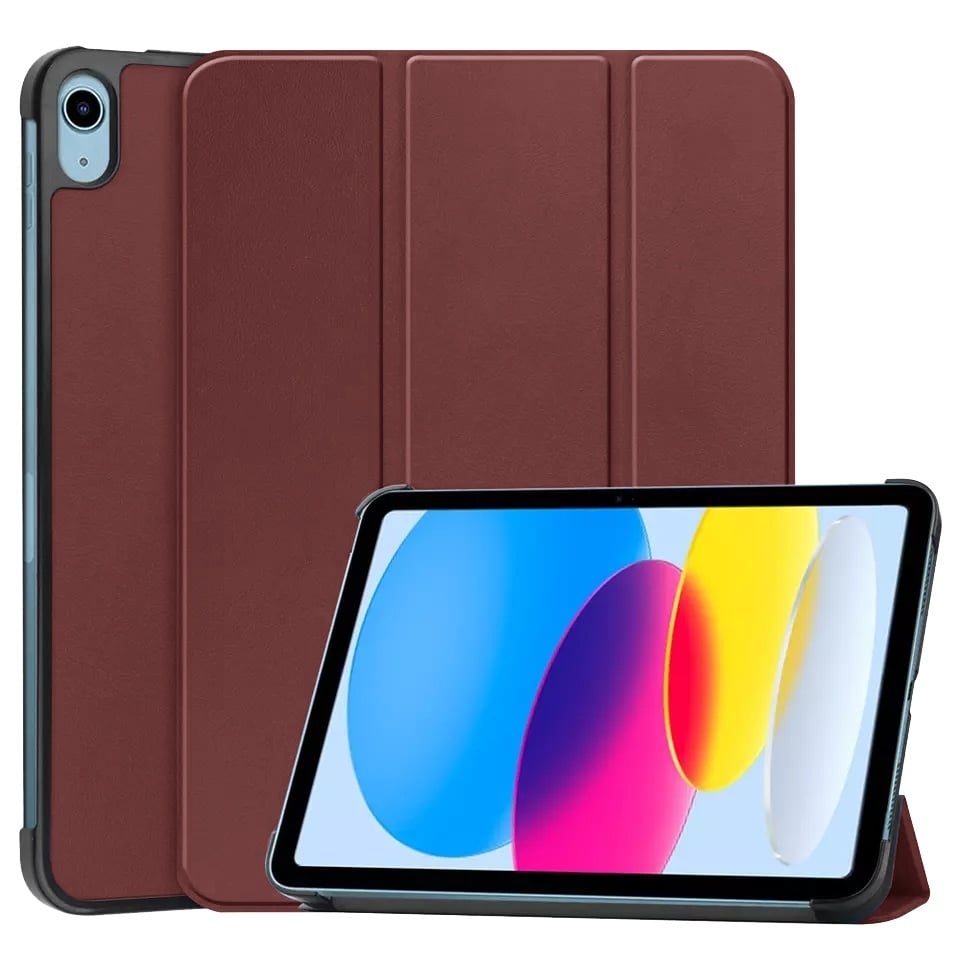 Husa tableta pentru iPad 10 (2022) 10.9 / 11 (2025), SKYDDAR INNOVATION, cu suport Multi-Unghi si functie Sleep/Wake, FoldPro, Rosu, set cu sticker