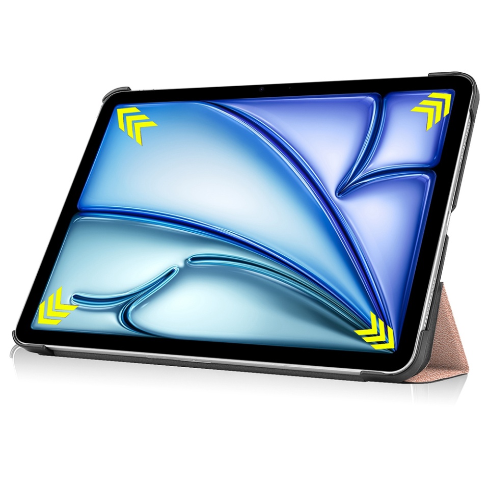 Husa tableta pentru iPad Air 11 (2024) / Air 11 (2025), SKYDDAR INNOVATION, cu suport Multi-Unghi si functie Sleep/Wake, FoldPro, Roz, set cu sticker - 3 | YEO