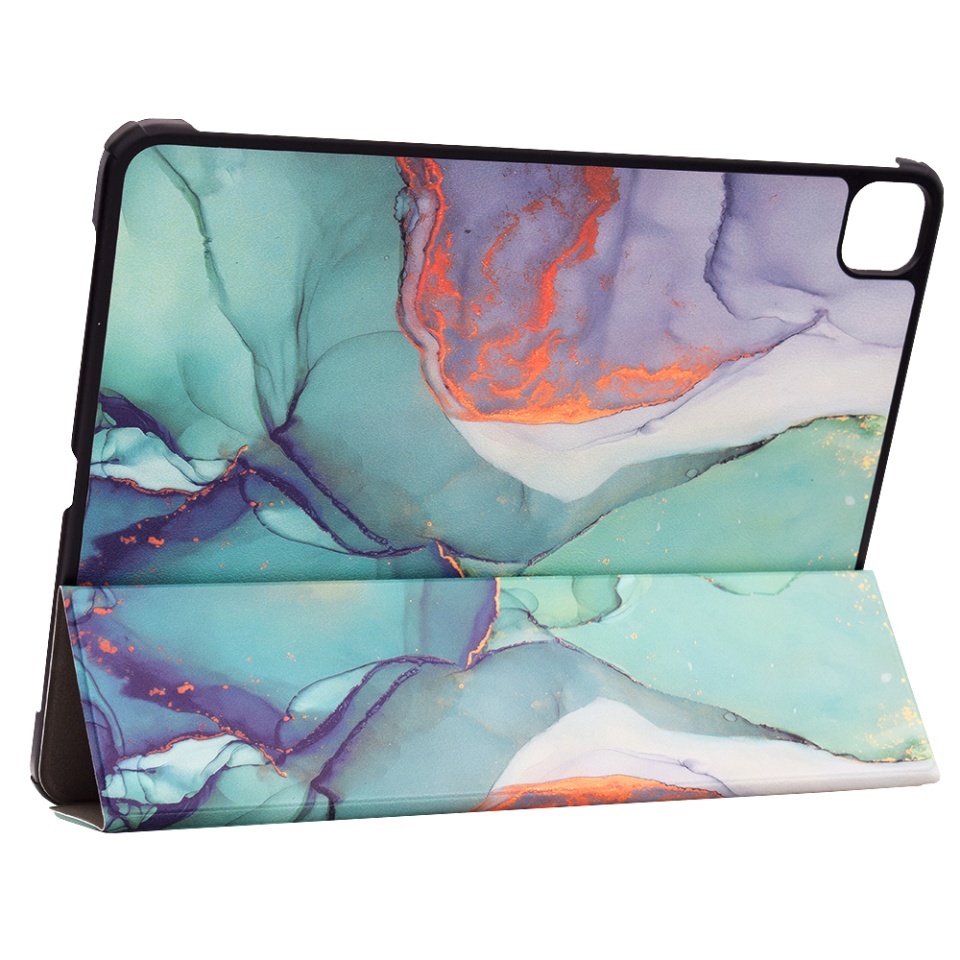 Husa tableta pentru iPad Pro 13 (2024), SKYDDAR INNOVATION, cu suport Multi-Unghi si functie Sleep/Wake, FoldPro, Green time, set cu sticker - 3 | YEO