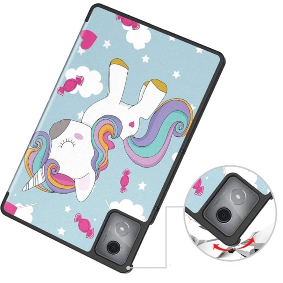 Husa tableta pentru Lenovo Tab K11 Plus, SKYDDAR INNOVATION, cu suport Multi-Unghi si functie Sleep/Wake, FoldPro, Unicorn, set cu sticker - 3 | YEO