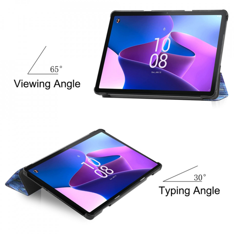 Husa tableta pentru Lenovo Tab M10 3rd Gen (TB328FU/TB328XU) cu suport Multi-Unghi și functie Sleep/Wake , SKYDDAR FoldVision Colour - Starry night - 7